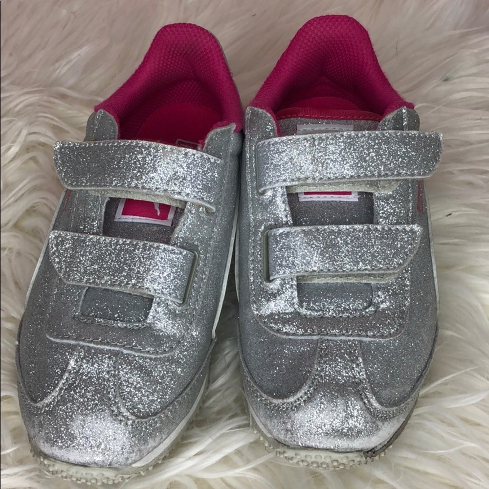 Silver glitter puma sneakers